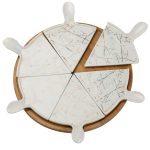 Тарілка для піци 28 см порцелянова з бамбуковою підставкою, що обертається, секційна HP1213 - Зображення 3