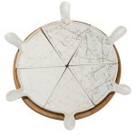 Тарілка для піци 28 см порцелянова з бамбуковою підставкою, що обертається, секційна HP1213 - Зображення 5