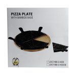 Тарілка для піци 28 см порцелянова з бамбуковою підставкою, що обертається, секційна чорна HP1247 - Зображення 9