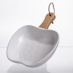 Тарілка порцелянова глибока з ручкою Яблуко 25×20×5 (см) Білий ZJH-15-6