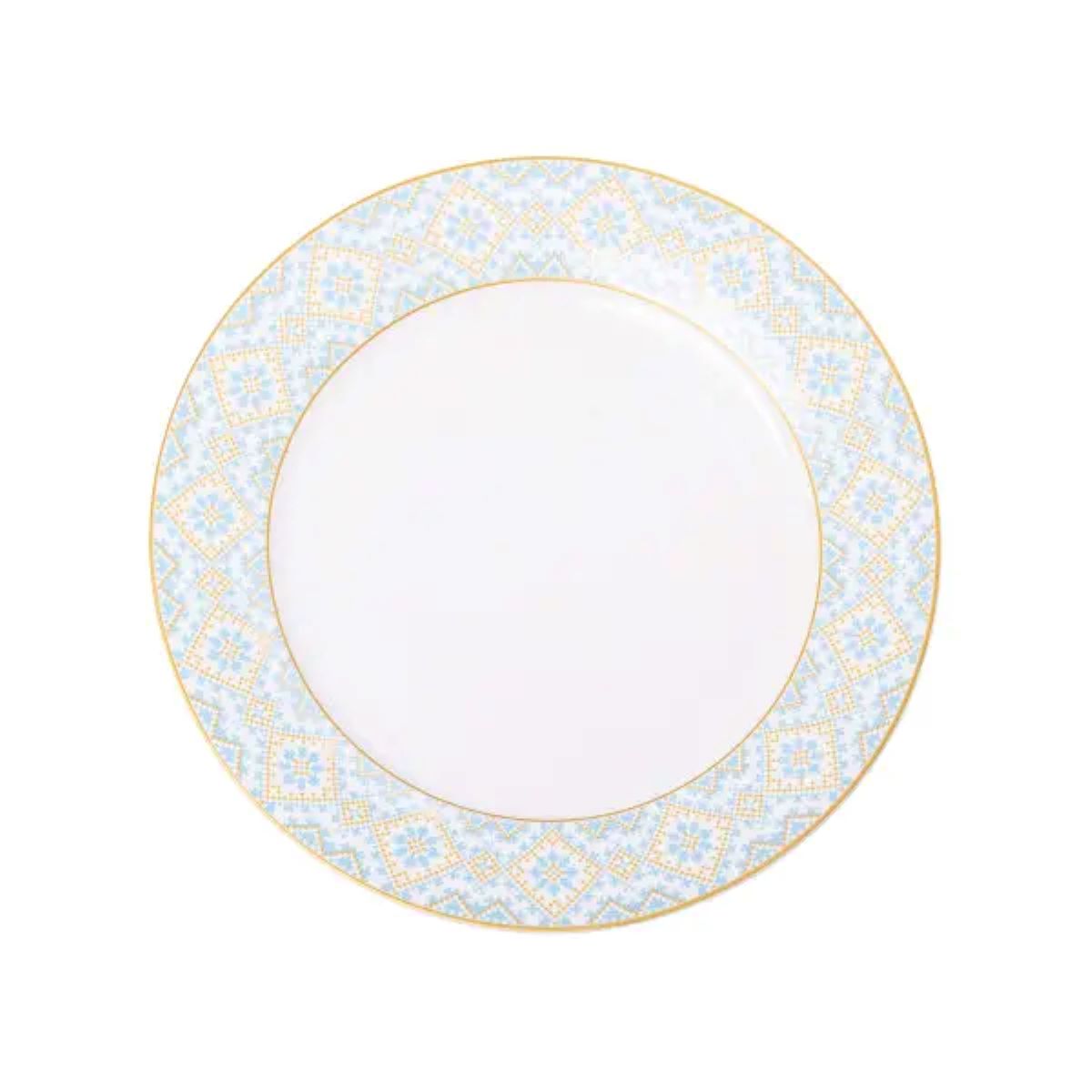 tarelka_servirovochnaya_ethnic_26_5_sm_belyy Тарілка сервірувальна порцелянова 26.5 см з орнаментом HP-7-738 - Зображення 1