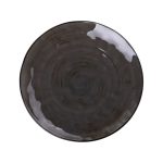 Тарілка сервірувальна кругла 26 см плоска порцелянова коричнева HP23393