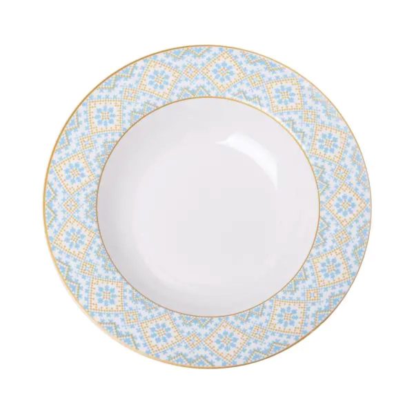 Тарілка супова порцелянова 21.5 см з орнаментом HP-7-739