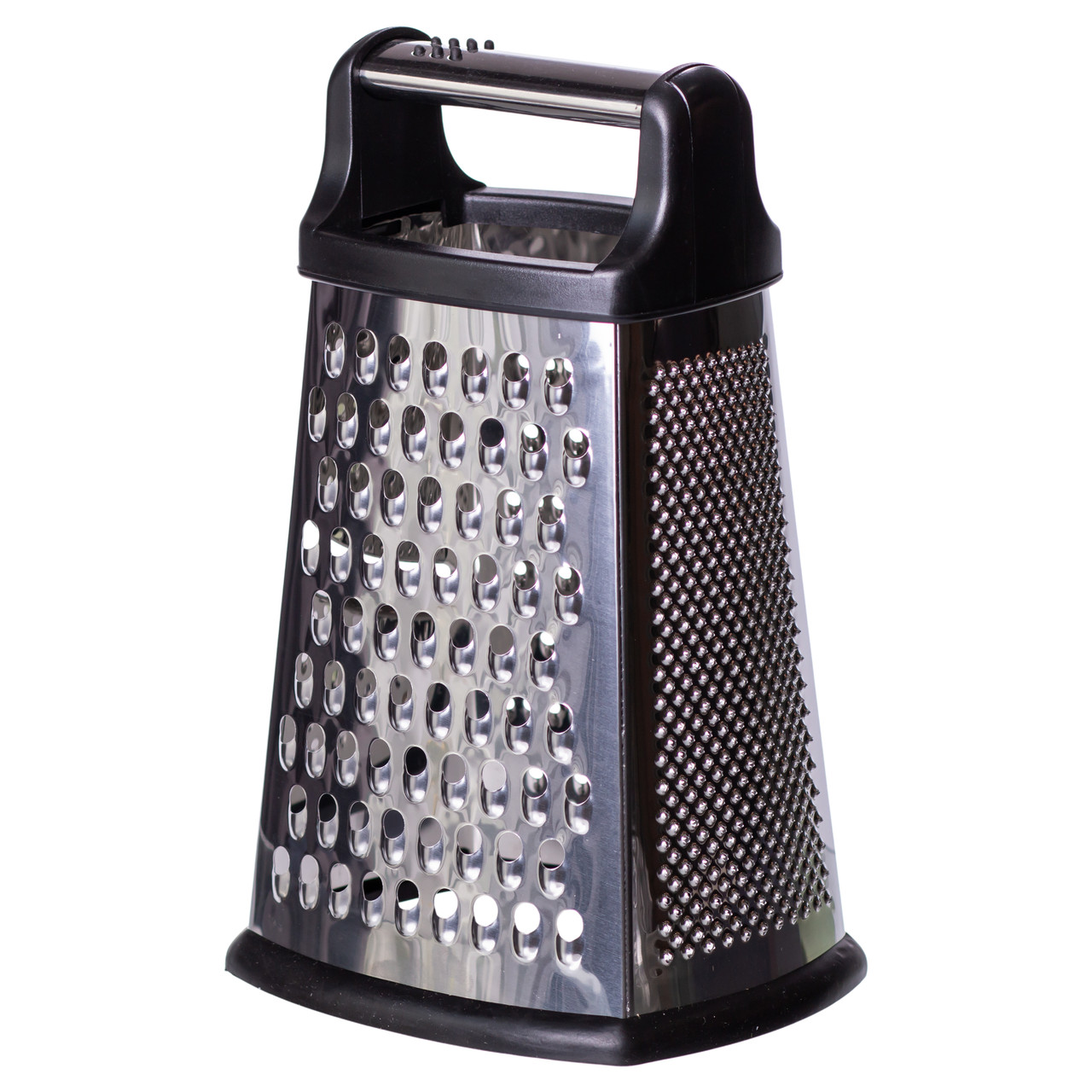 terka_ruchnaya_dlya_ovoshchey_i_fruktov_chetyrehstoronnyaya_16_13_25_sm_universalnaya_kuhonnaya_terka_iz_nerzhaveyki-1 Терка ручна для овочів і фруктів чотиристороння 16×13×25 (см) HP-8-6 - Зображення 1