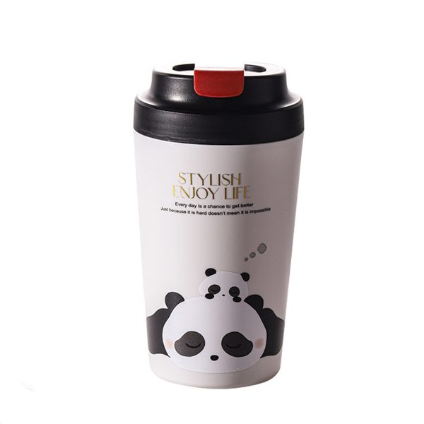 Термочашка Panda з порцелянаовою колбою 380 мл Чорна HP-14-12B