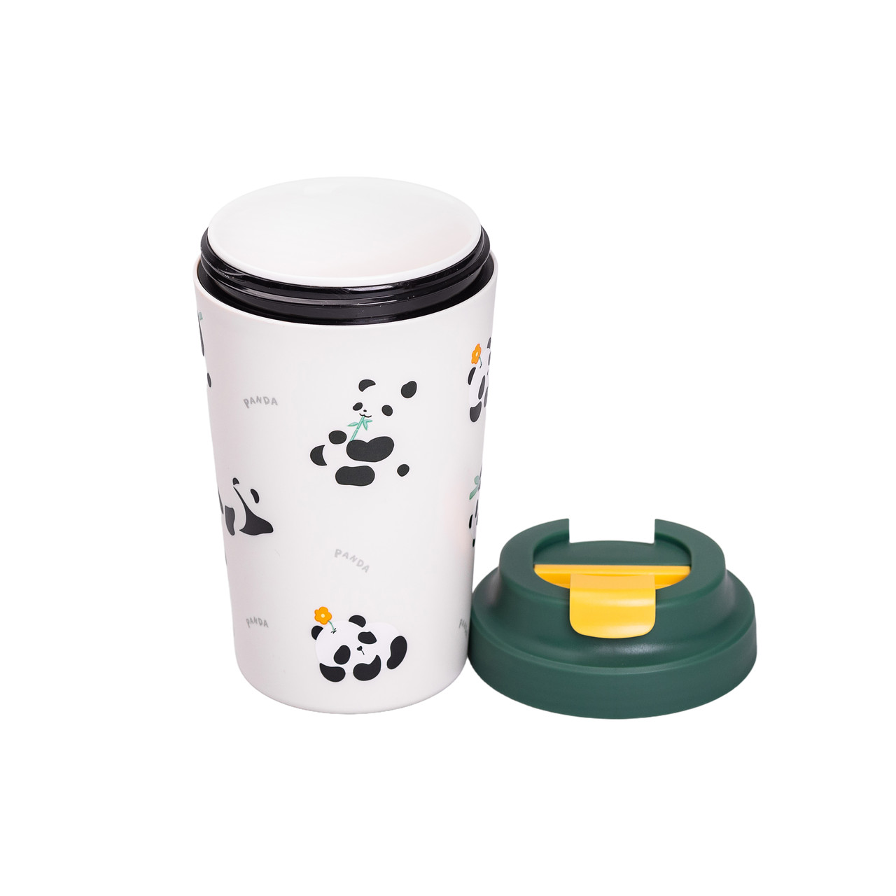 Термочашка Panda з порцелянаовою колбою 380 мл Зелена HP-14-12GR - Зображення 3