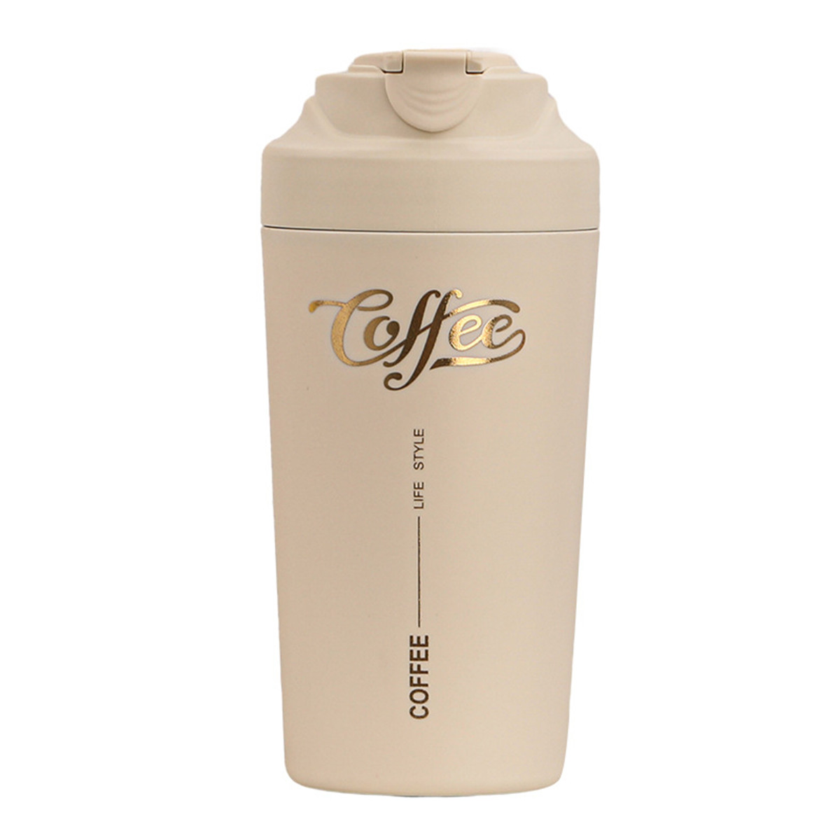 Термочашка Coffee з ремінцем 480 мл бежева HP-14-14BE - Зображення 1