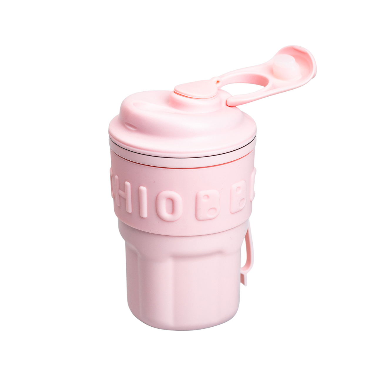 Термочашка Chiobbe з трубочкою та ремінцем 450 мл рожева HP-14-18P - Зображення 2