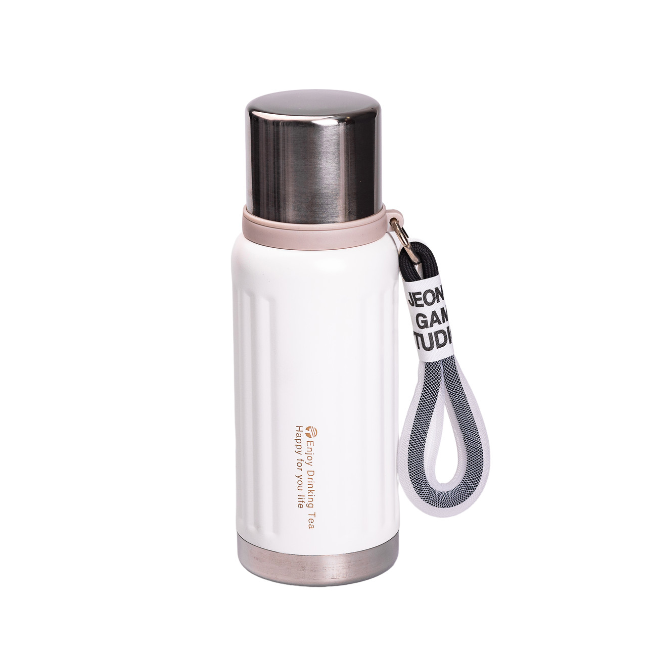 termos_metallicheskiy_600_ml_iz_nerzhaveyushchey_stali_belyy Термос Enjoy з нержавіючої сталі 600 мл білий HP-14-9W - Зображення 1