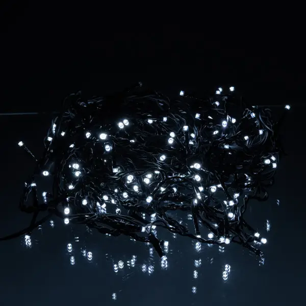 Вулична гірлянда бахрома 12 м 200 led чорний провід чорний провід Білий 12MBW - Зображення 3