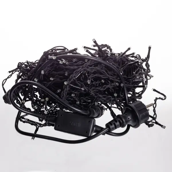 Вулична гірлянда бахрома 12 м 200 led чорний провід чорний провід Білий 12MBW - Зображення 4