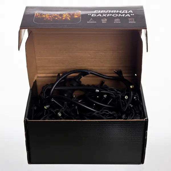 Вулична гірлянда бахрома 12 м 200 led чорний провід чорний провід Білий 12MBW - Зображення 5