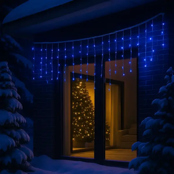 Вулична гірлянда Бахрома 20 м 335 LED білий провід Синій 20MWBL - Зображення 2