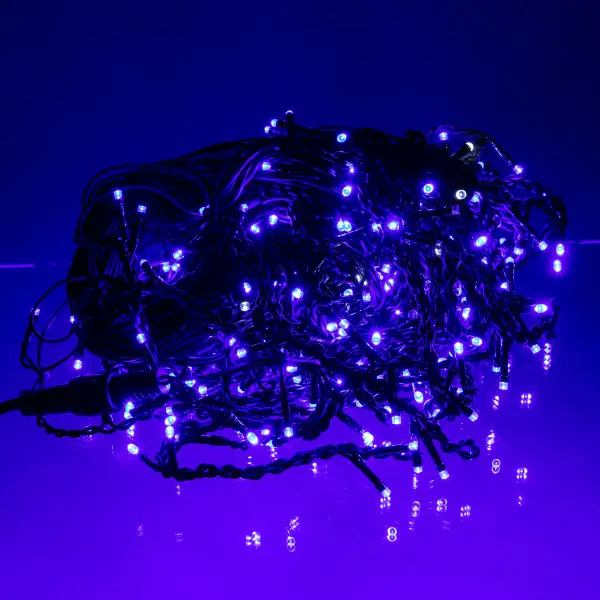 Вулична гірлянда Бахрома 20 м 335 LED гірлянда штора чорний провід Синій 20MBBL - Зображення 3