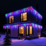 Вулична гірлянда Бахрома 25 м 405 LED чорний провід Мультиколор 25MBML - Зображення 2