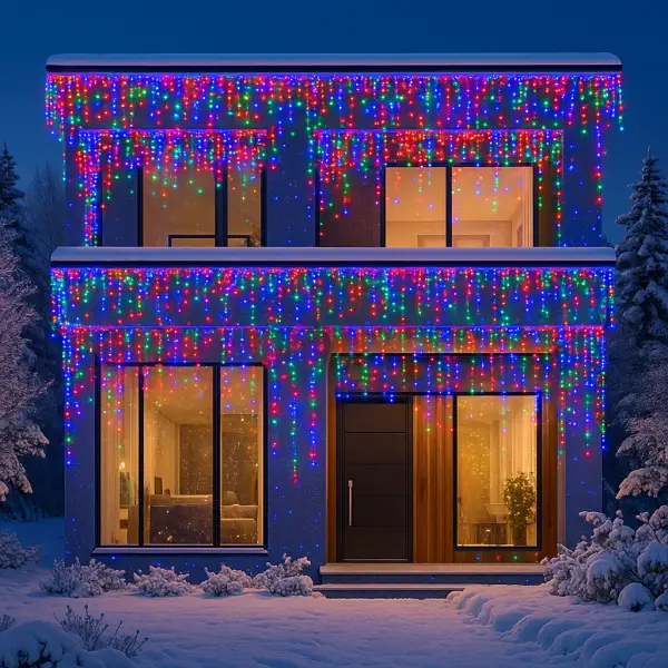 Вулична гірлянда Бахрома 36 м 600 LED білий провід Мультиколір 36MWML - Зображення 2