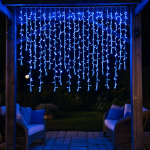 Вулична гірлянда Бахрома 36 м 600 LED білий провід Синій 36MWBL - Зображення 2