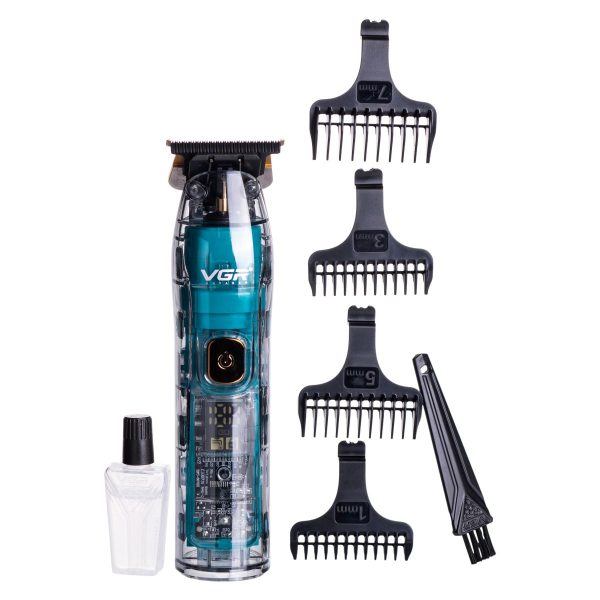 Тример для стрижки акумуляторний з 4 насадками Зелений VGR HP-V-961