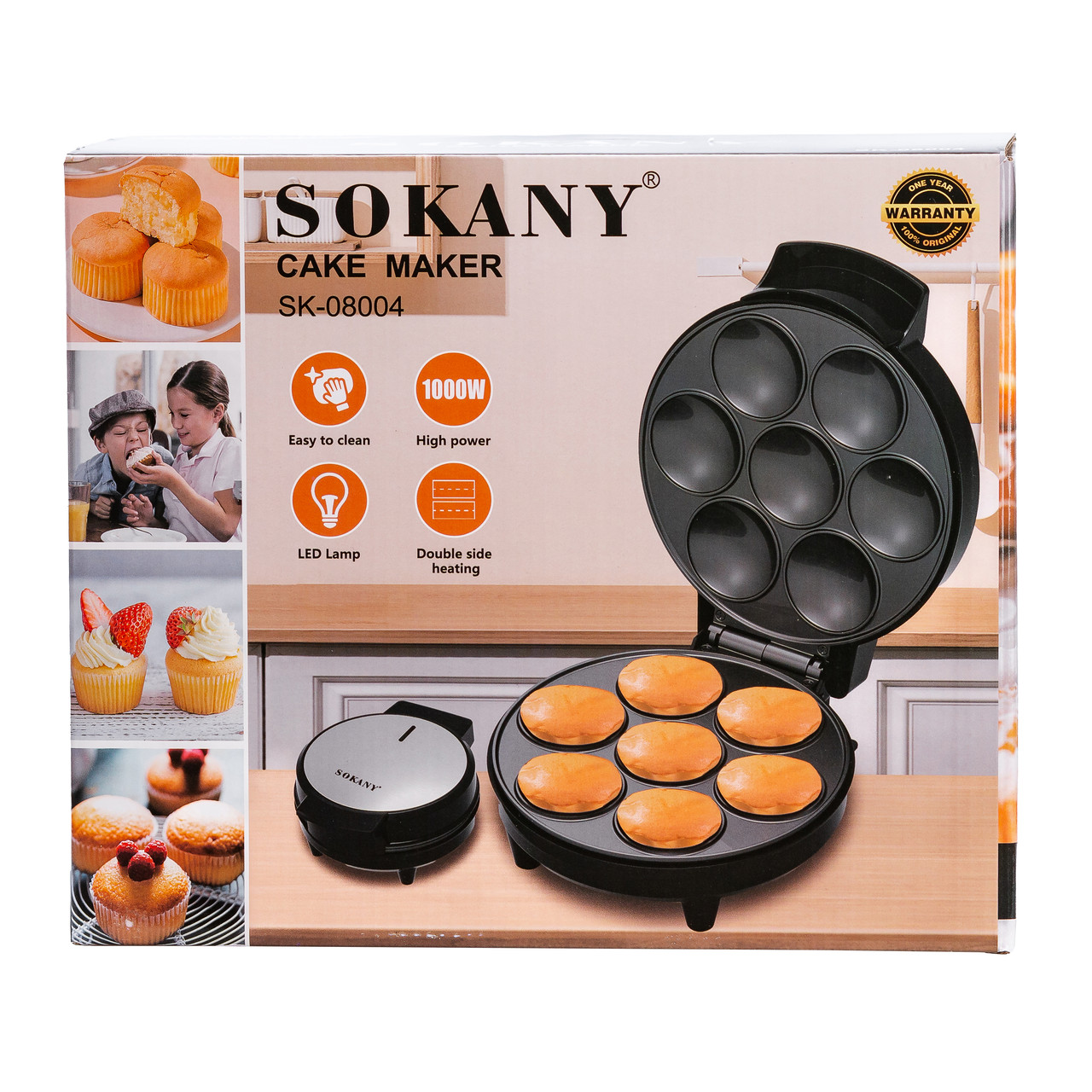 Електрична кексниця Sokany для 7 мафінів 1000 Вт SK08004 - Зображення 6