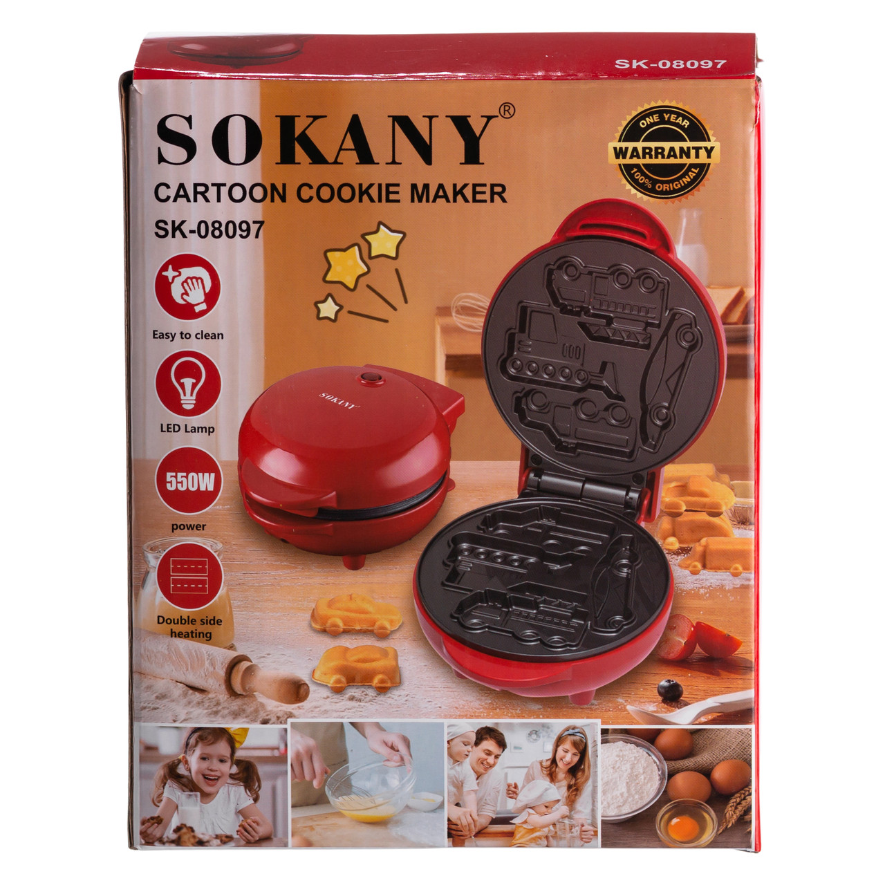 Вафельниця для вафель у вигляді машинок 550 Вт антипригарне покриття Sokany SK-08097 - Зображення 9