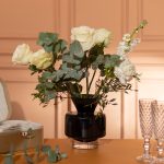 Ваза з кольорового скла для квітів 17.5 см декоративна ваза для декору та інтер'єру 1.5 л Чорна HP-10-32 - Зображення 2