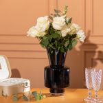 Ваза з кольорового скла для квітів 31 см декоративна ваза для декору та інтер'єру 4 л Чорна HP-10-33 - Зображення 2