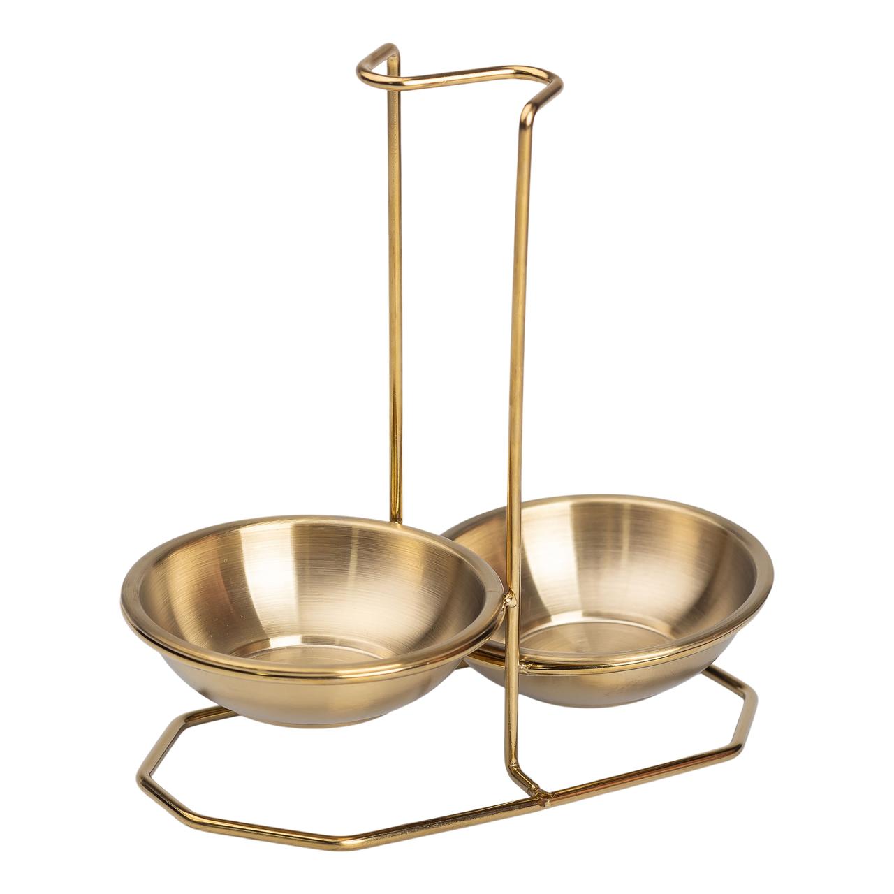 Вертикальна підставка для половника або ложок 20×12.5×19.5 см із нержавіючої сталі. Золото HP-19-14 - Зображення 2