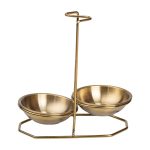 Вертикальна підставка для половника або ложок 20×12.5×19.5 см із нержавіючої сталі. Золото HP-19-14 - Зображення 3