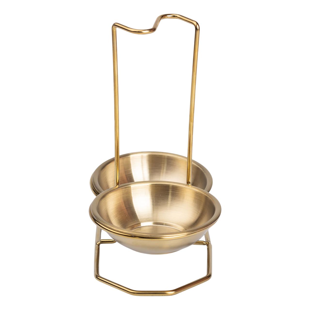 Вертикальна підставка для половника або ложок 20×12.5×19.5 см із нержавіючої сталі. Золото HP-19-14 - Зображення 4