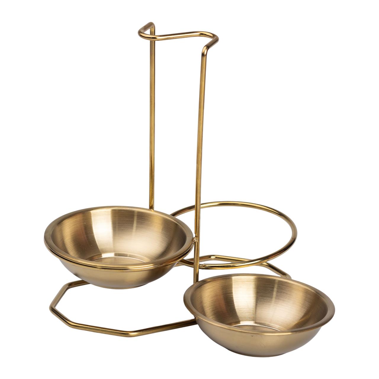 Вертикальна підставка для половника або ложок 20×12.5×19.5 см із нержавіючої сталі. Золото HP-19-14 - Зображення 5