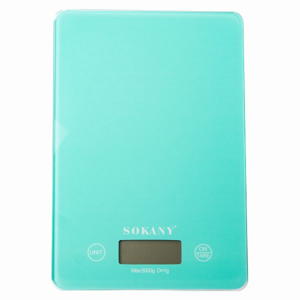 Ваги для кухні Sokany до 5 кг електронні на батарейках Lugi Бірюзовий SK-19027M