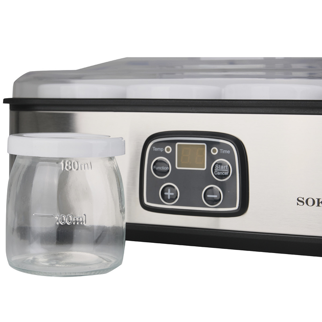 Йогуртниця електрична на 8 баночок по 175 (мл) апарат для приготування йогурту 25 Вт йогуртниця з таймером для дому SK2303SS - Зображення 2