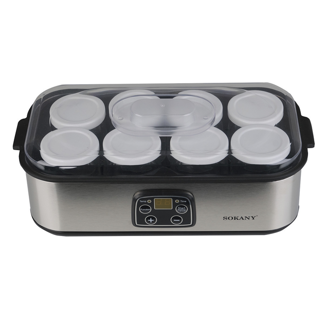 Йогуртниця електрична на 8 баночок по 175 (мл) апарат для приготування йогурту 25 Вт йогуртниця з таймером для дому SK2303SS - Зображення 3