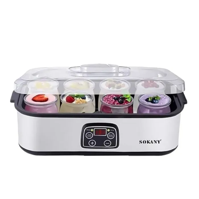 Йогуртниця електрична на 8 баночок по 175 (мл) апарат для приготування йогурту 25 Вт йогуртниця з таймером для дому SK2303SS - Зображення 6