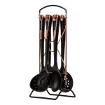 Набір кухонного приладдя на підставці 6 штук кухонні аксесуари Чорний під мармур YRUR5 - Зображення 3