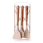 Набір кухонного приладдя на підставці 6 штук кухонні аксесуари Дерево YRUR8 - Зображення 3