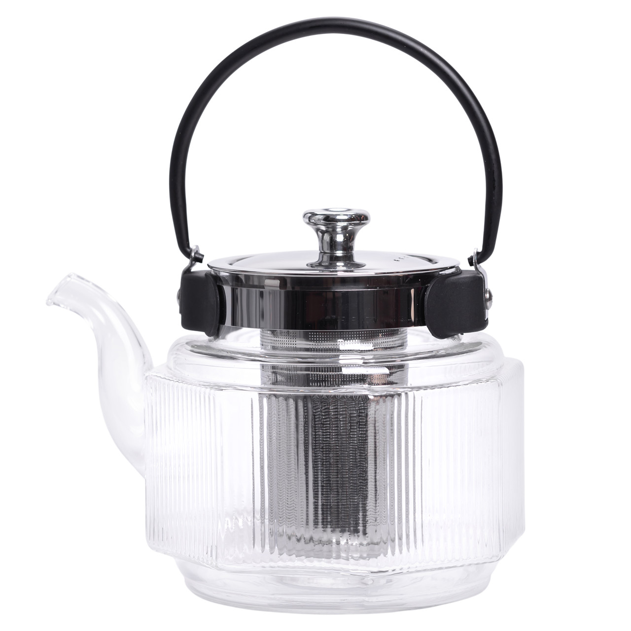 Заварник скляний чайник 1.1 л з ручкою і фільтром прозорий HP-33-4 - Зображення 4