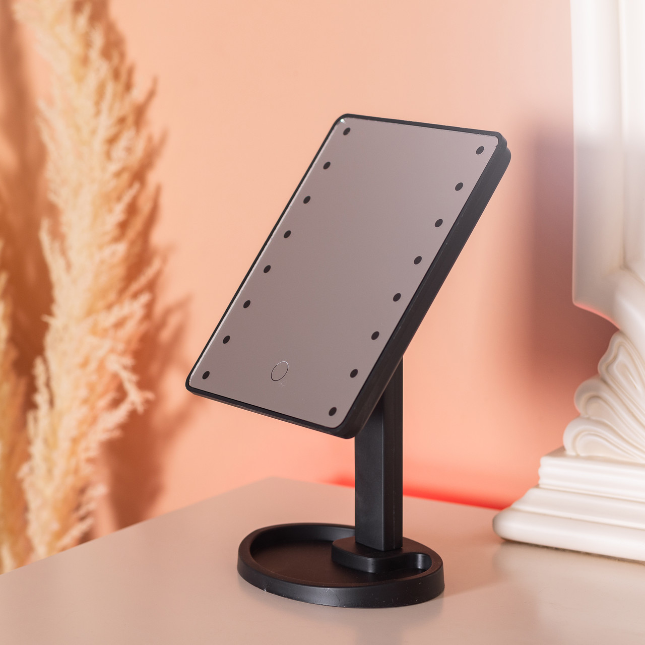 Дзеркало косметичне 21х16 см 16 LED Чорне HP-10-3AB - Зображення 3