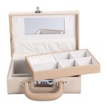 Скринька для прикрас з еко шкіри 2 яруси з кодовим замком органайзер для ювелірних виробів HP-5-24CR - Зображення 4