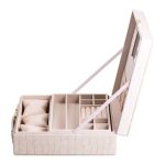 Скринька для прикрас з еко шкіри 2 яруси органайзер для ювелірних виробів HP-5-35BE - Зображення 4