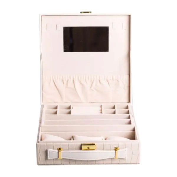 Скринька для прикрас з еко шкіри, 2 яруси – органайзер для ювелірних виробів HP-5-35BE