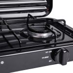 Настільна газова плита на 2 конфорки 4.4 кВт міні газова плита для балонного газу Чорна Sokany SK-6002B - Зображення 5