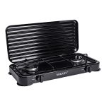 Настільна газова плита на 2 конфорки 4.4 кВт міні газова плита для балонного газу Чорна Sokany SK-6002B - Зображення 2