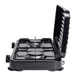 Настільна газова плита на 2 конфорки 4.4 кВт міні газова плита для балонного газу Чорна Sokany SK-6002B - Зображення 3