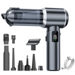 Автомобільний мініпилосос 4 в 1 акумуляторний 6000 мА·год бездротовий Чорний HP-11-6703BB