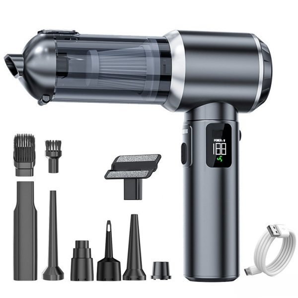 Автомобільний мініпилосос 4 в 1 акумуляторний 6000 мА·год бездротовий Чорний HP-11-6703BB