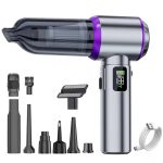 Автомобільний мініпилосос акумуляторний 6000 мА·год бездротовий Сірий HP-11-6703BSV