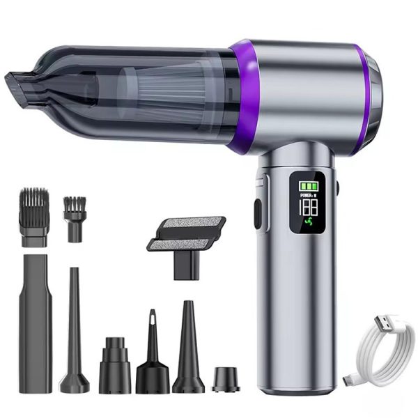 Автомобільний мініпилосос акумуляторний 6000 мА·год бездротовий Сірий HP-11-6703BSV