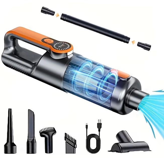 Автомобільний ручний пилосос акумуляторний 6000 мА·год 6 насадок HP-11-126 - Зображення 3