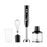 Блендер ручний занурювальний з насадками 4 в 1 600 Вт 2 чаші та вінчик Чорний Sokany SK-02012B